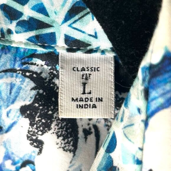 Robert Graham Men's Large Classic Fit Short Sleeve Button Up Shirt Blue Paisley - Picture 3 of 6